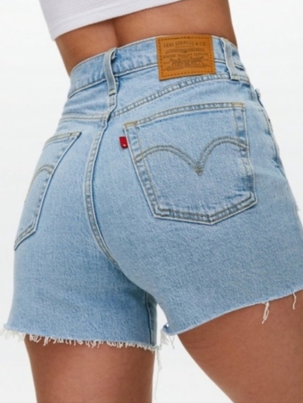 Levi’s Classic Ribcage High Rise Cut Off Denim Jean Shorts - Picture 2 of 14